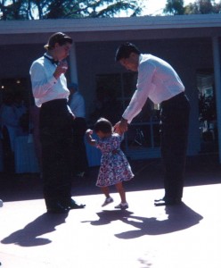 Ryan and Greg (Ryan's brother-in-law) playing with Elise (Ryan's niece).